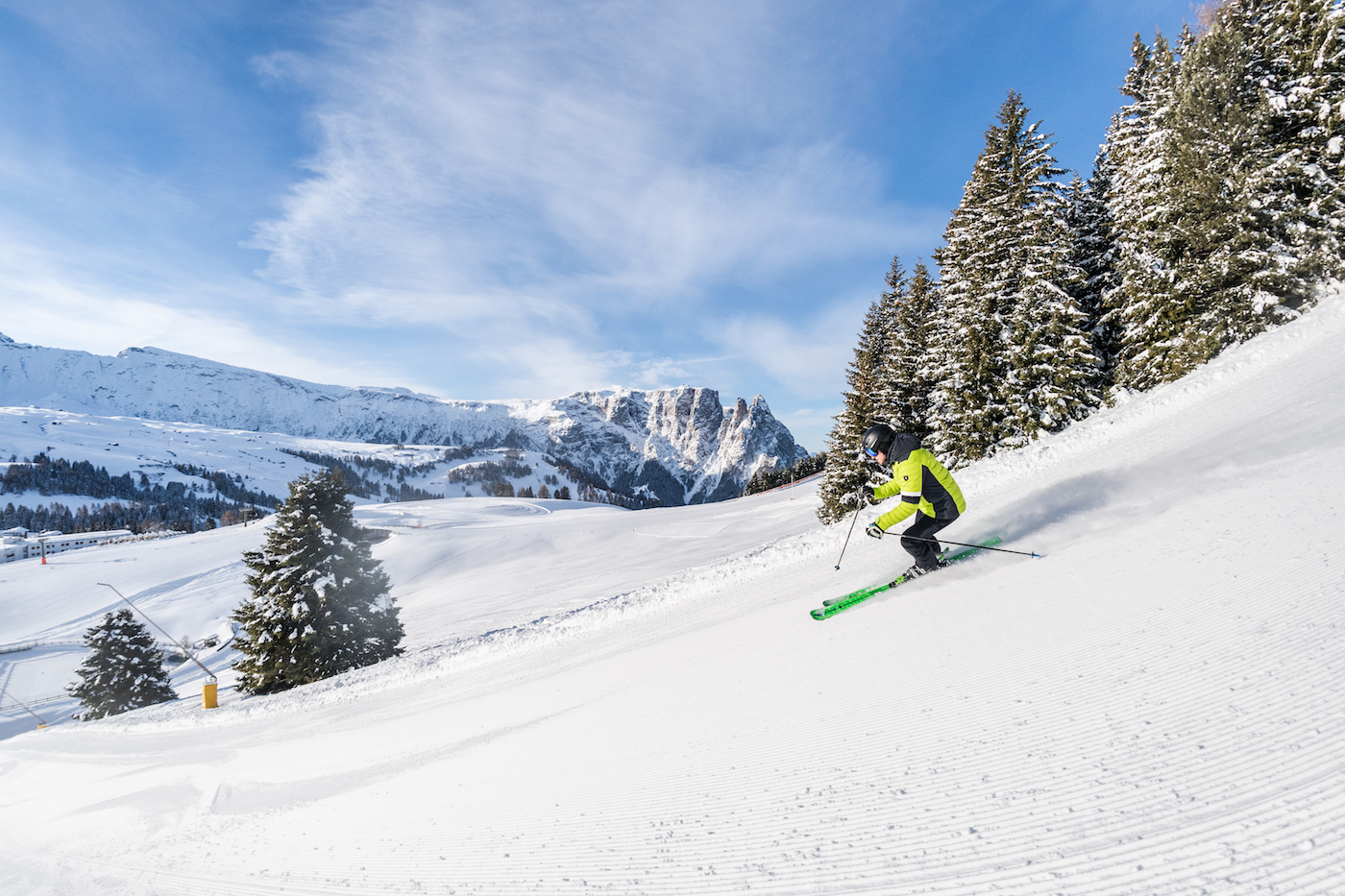 Skiër Seiser Alm