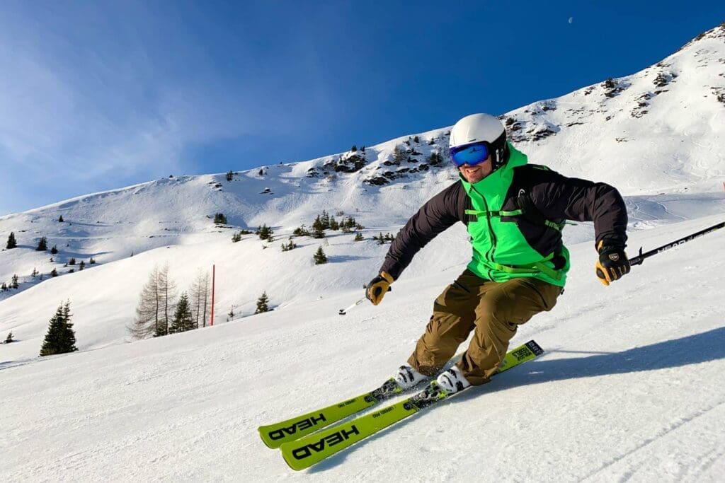 Skifahren mit gewachsten Skiern