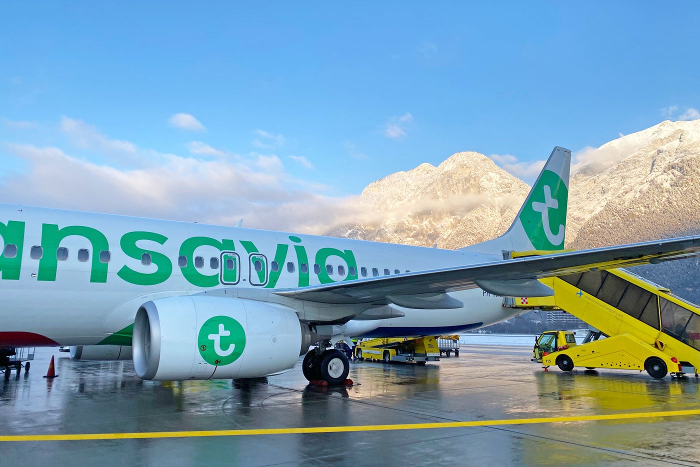 Vliegtuig Transavia wintersport vliegtuig Oostenrijk
