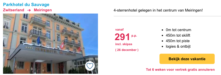 Zwitserland accommodatie