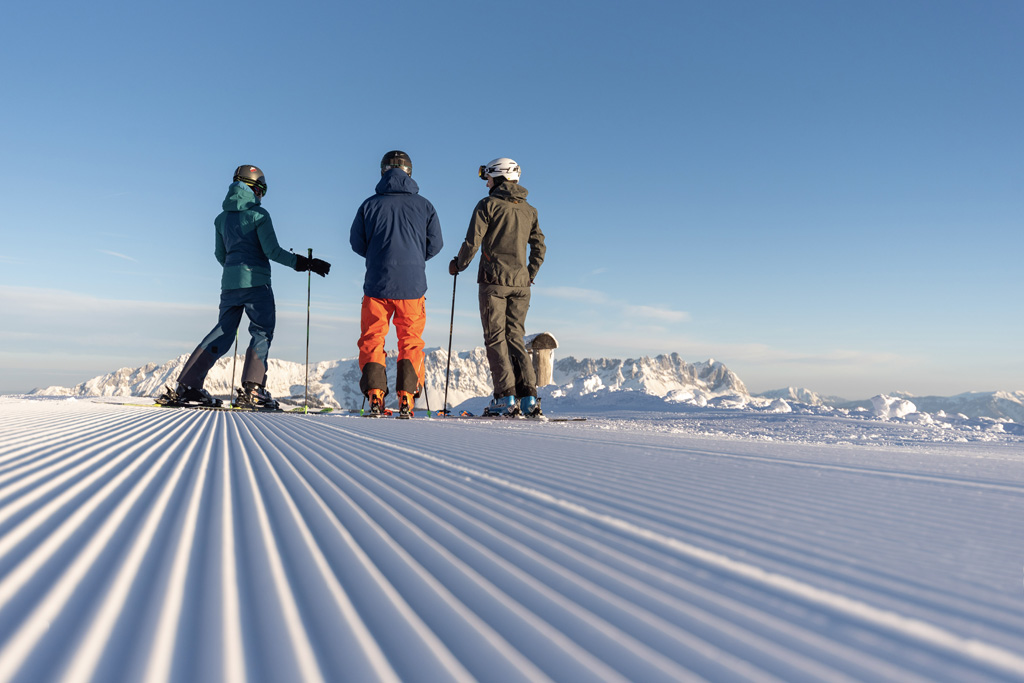 Groepje op de skipiste