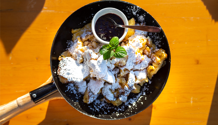 Kaiserschmarrn op de piste bij Hotel Goldried