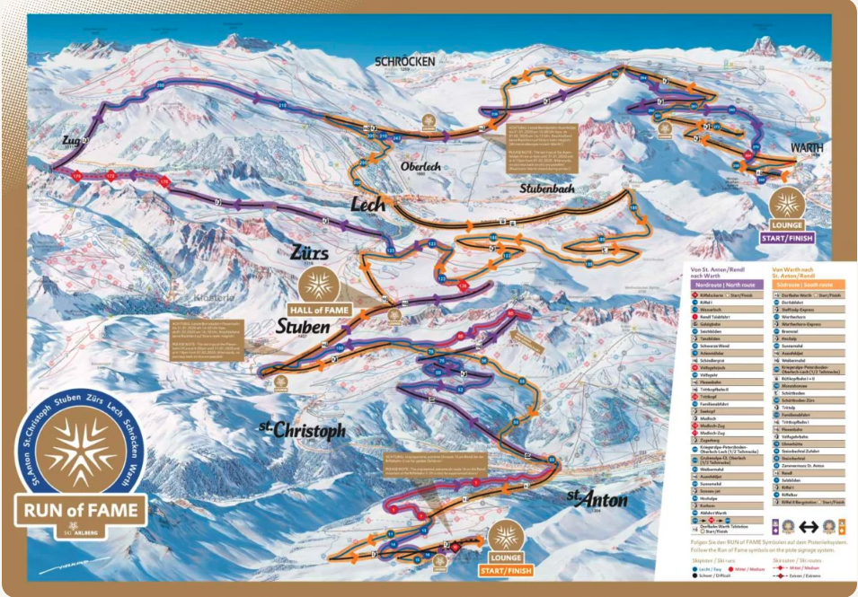 RUN of FAME route Ski Arlberg