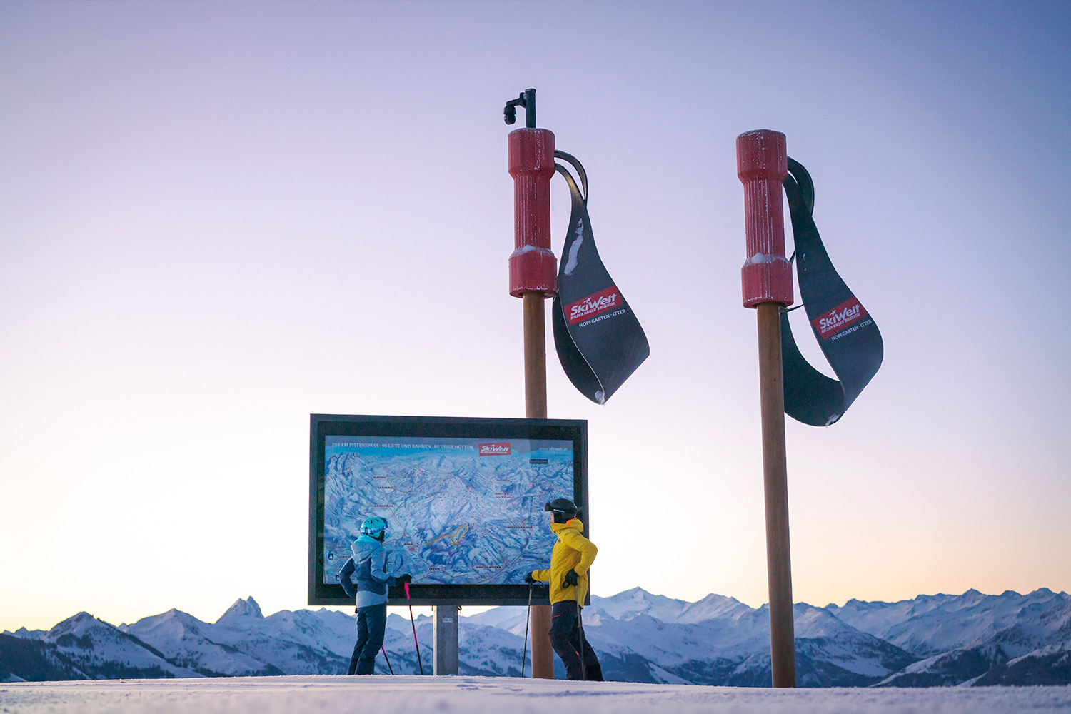 Uitzichtpunt tijdens een skidag in SkiWelt